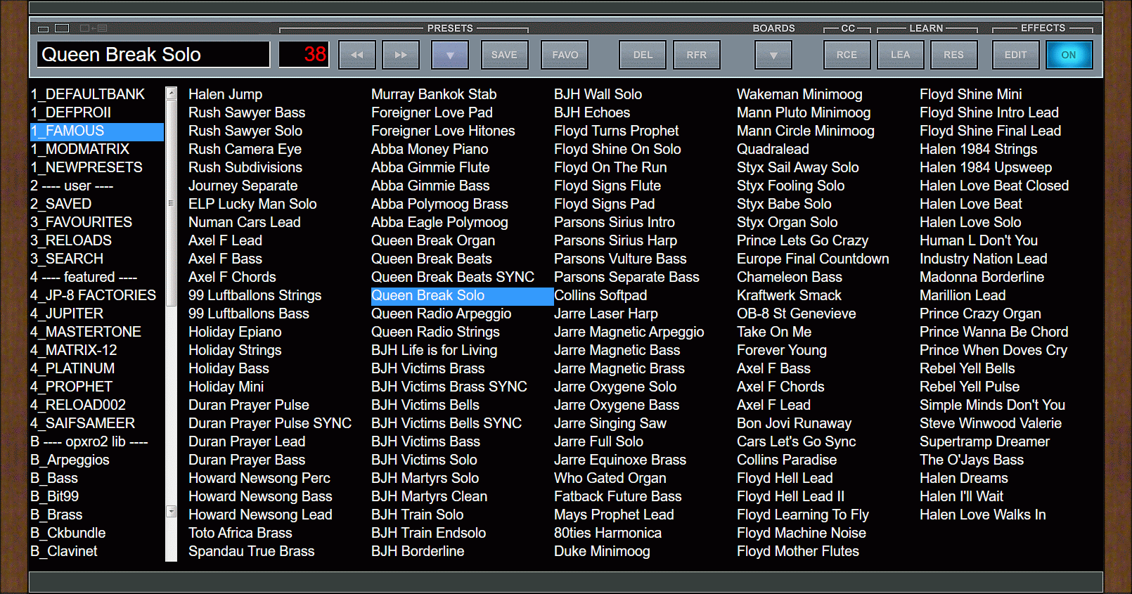 OP-X PRO-3 blue skin interface Presets